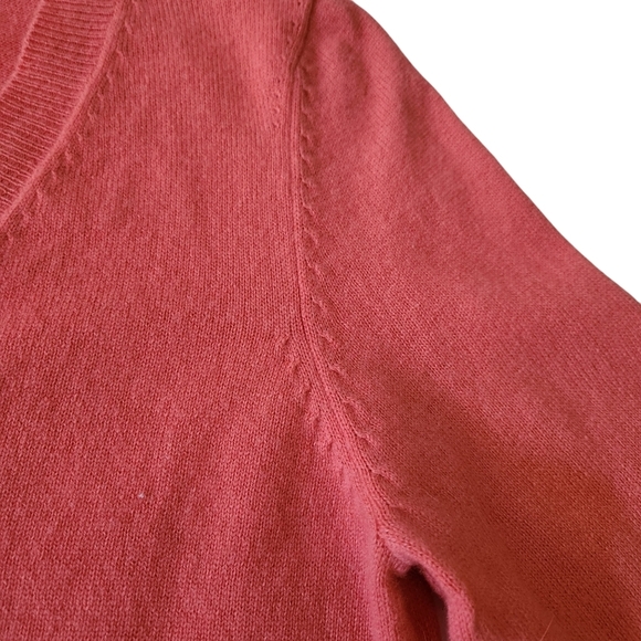 CONTEMPORAINE (Simons) 100% cashmere v-neck sweater women's small color peach - Picture 3 of 14